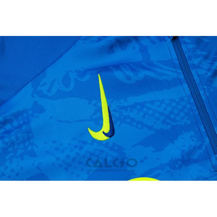 Tuta da Track di Felpa FC Barcellona 2024-2025 Blu e Verde